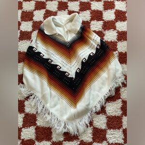 Black, Red, Orange, Cozy Poncho
